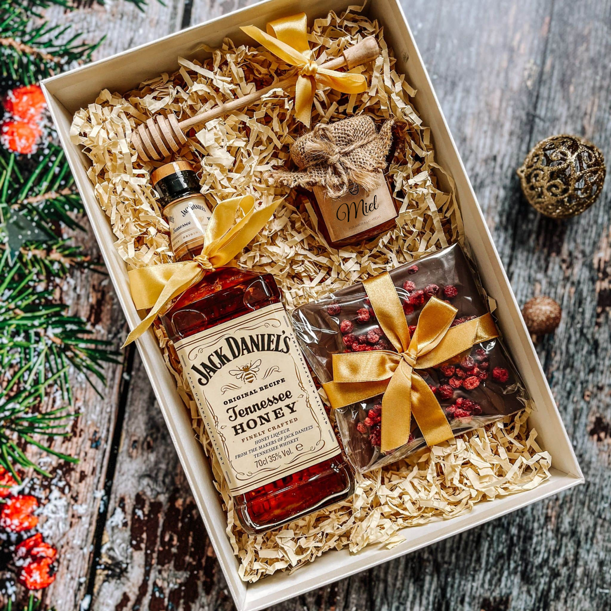 PACK JACK DANIEL´S HONEY CON CHOCOLATE Y MIEL REGALO DE NAVIDAD